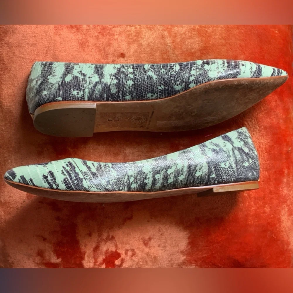 Loeffler Randall Green and Brown Patterned Flats - Picture 9 of 9